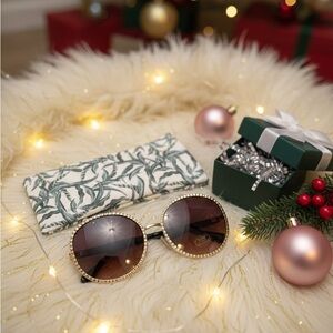 Old Navy Case & Gold and Brown Sunglasses